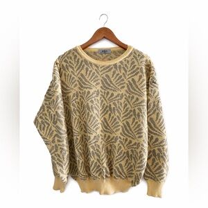 90s Italian Botanical Knit Sweater Made in Italy Large